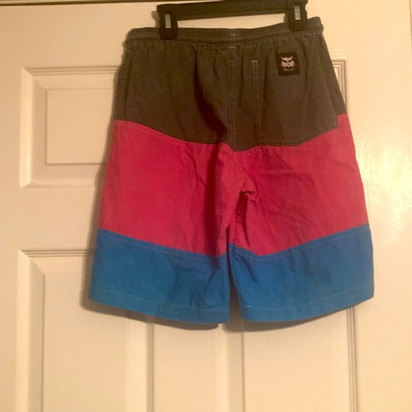 Vtg 80s 90s CATZ Cotton Board Shorts Colorblock Jams Fresh Prince Mens XS 28 - Picture 4 of 4